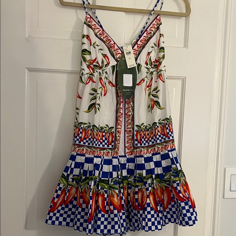 FARM Rio Peppers Ainika sleeveless v-neck babydoll dress